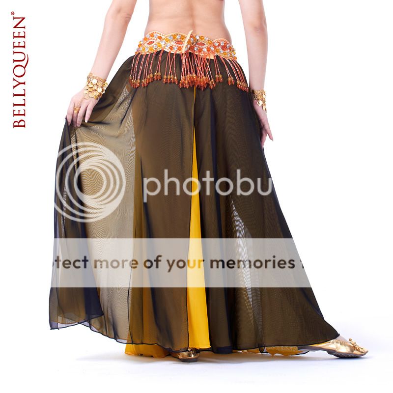 Dancewear Polyester Belly Dance Skirt Double Colors For Ladies